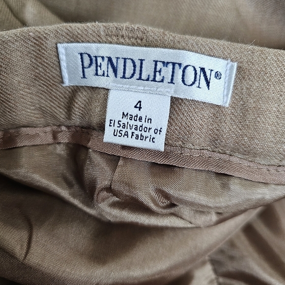Pendleton Dress Pants Tan Camel Virgin Wool Zipper Lined Vintage Size 4 - Picture 4 of 4
